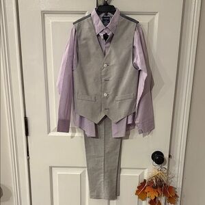 Izod Gray and Purple Kids Vest Set